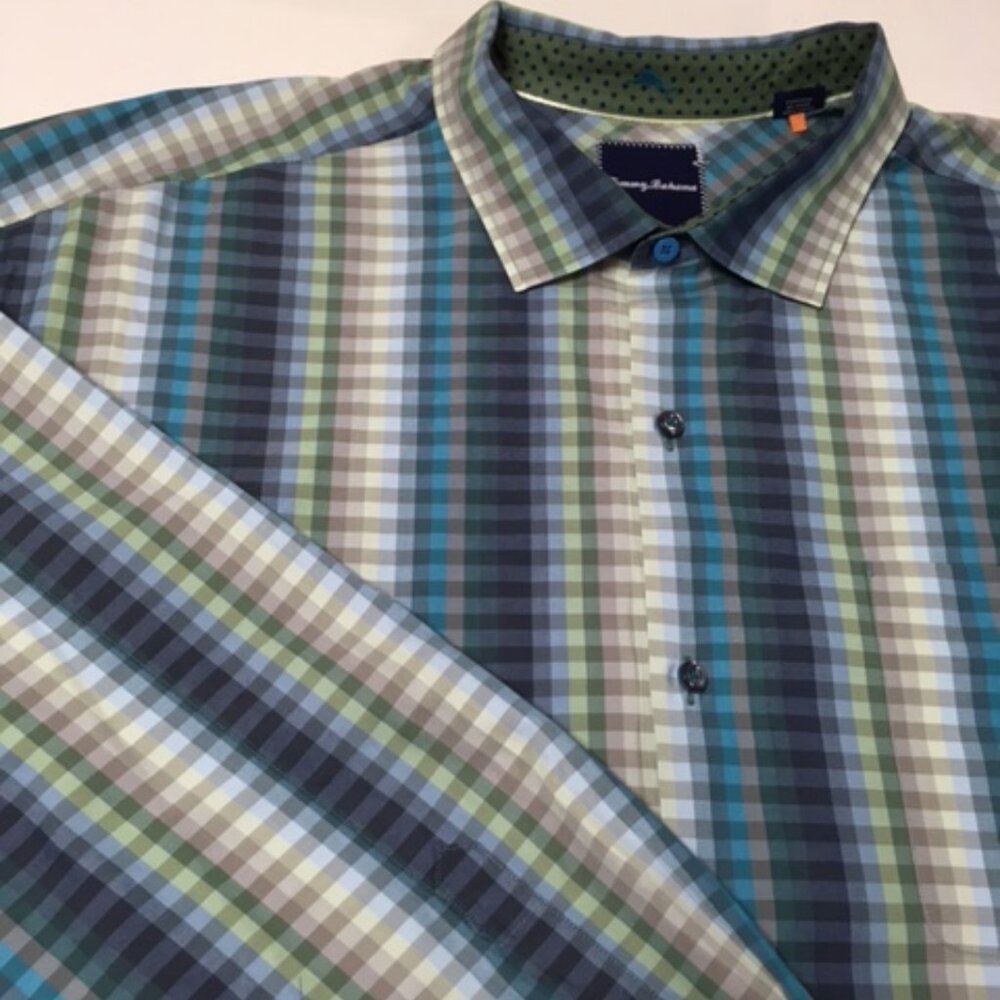Shirt Long Sleeve Button Up Tommy Bahama 3XB Multicolor Stripe Contrast Cuff